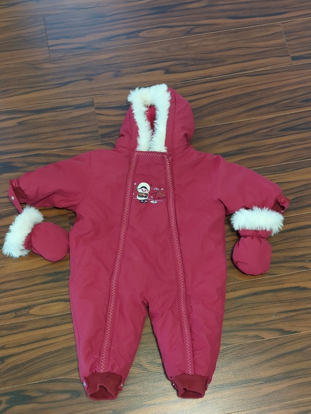 Infant One-Piece Snowsuit with Faux Fur Trim 18 months